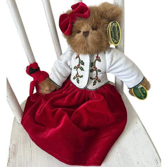 Bearington Bears collection “Scarlet Songbird” Musical Plays “o Holy Night” RARE - Picture 4 of 9